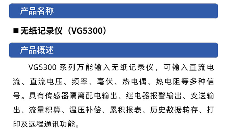 威格無紙記錄儀（VG5300）無紙萬能輸入，廠家直銷，品質(zhì)保障插圖1